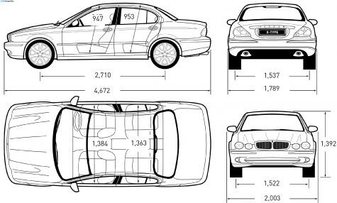 2001 Jaguar X-Type Sedan blueprint