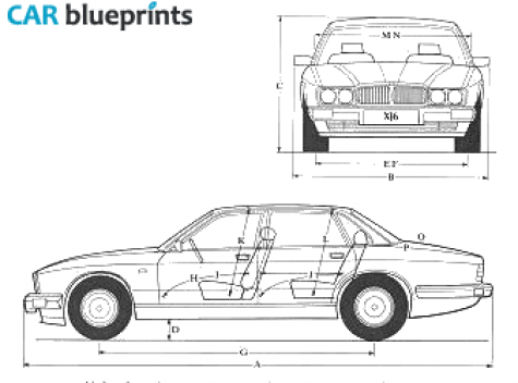 1993 Jaguar XJ 6 Type Sedan blueprint