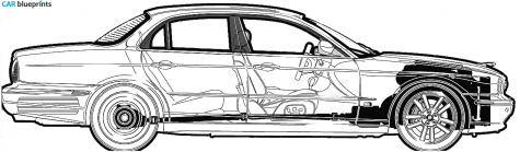 2004 Jaguar XJR Sedan blueprint