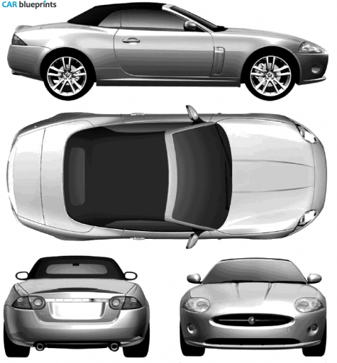 2006 Jaguar XK Convertible Cabriolet blueprint