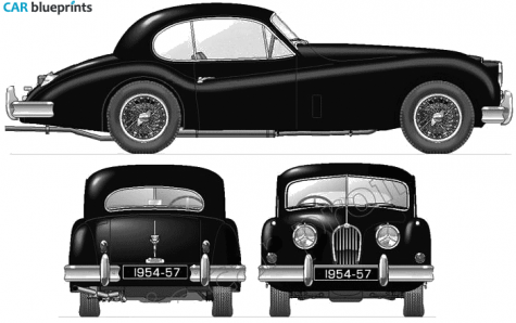 1954 Jaguar XK140 Coupe blueprint