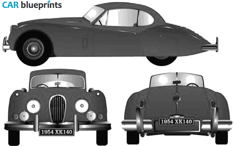 1954 Jaguar XK140 FHC Coupe blueprint