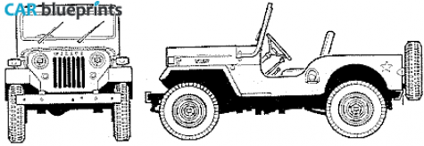 1954 Jeep CJ-3B Universal SUV blueprint