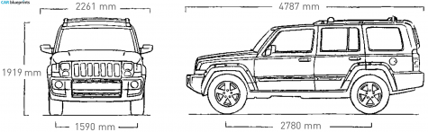 2008 Jeep Commander SUV blueprint