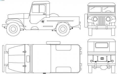 Jeep  Sedan blueprint