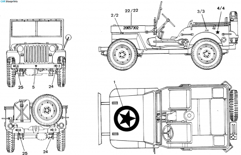 1942 Jeep Willys SUV blueprint