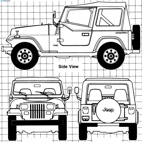 1987 Jeep Wrangler SUV blueprint