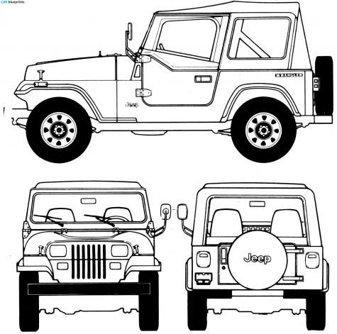 1987 Jeep Wrangler SUV blueprint