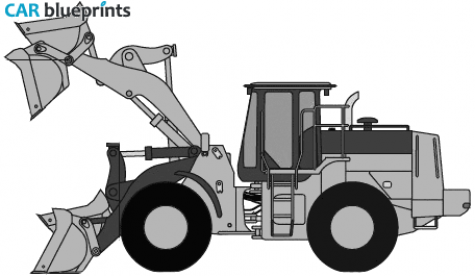 John Deere 744J 4WD Loader Tractor blueprint