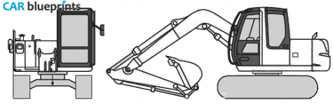 2005 John Deere 80C Excavator Tractor blueprint