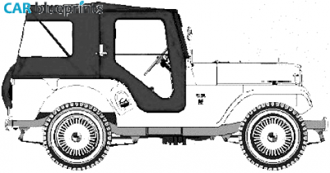 1964 Kaiser Jeep CJ-5A Tuxedo Park SUV blueprint