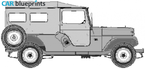 1955 Kaiser Jeep CJ-6 SUV blueprint