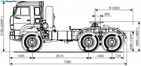 KamAZ 65225 Truck blueprint