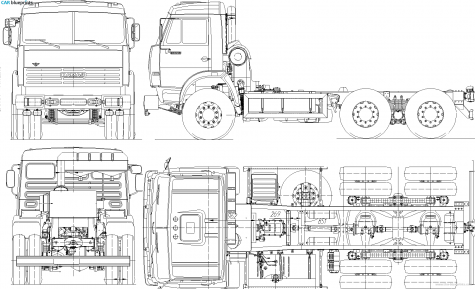 KamAZ 53229 Truck blueprint