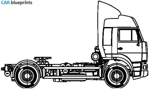 2000 KamAZ 5460 4x2 Truck blueprint