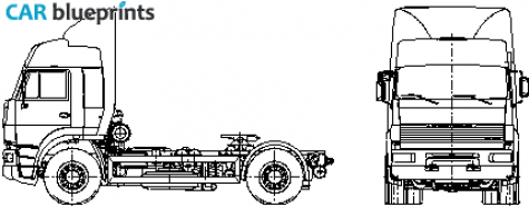 KamAZ 5460 Truck blueprint