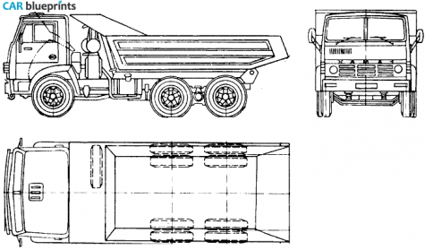 1977 KamAZ 5511 Truck blueprint