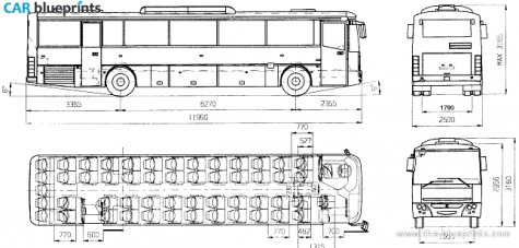 Karosa LC959 Bus blueprint