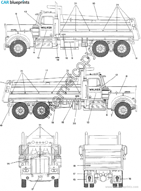 1994 Kenworth Dump Truck blueprint