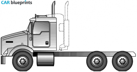 2005 Kenworth T800 Short Hood Truck blueprint