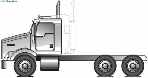 2008 Kenworth T800 Short Hood Truck blueprint