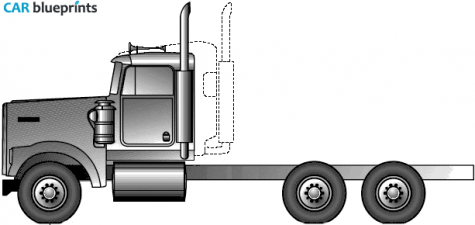 2005 Kenworth W900B Truck blueprint