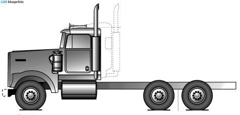 2008 Kenworth W900B Truck blueprint