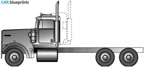 2005 Kenworth W900L Truck blueprint