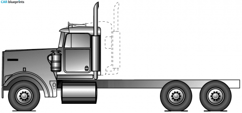 2008 Kenworth W900L Truck blueprint