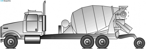 2008 Kenworth W900S Truck blueprint