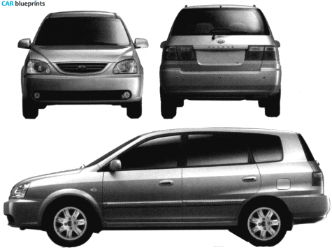 2002 KIA Carens Minivan blueprint