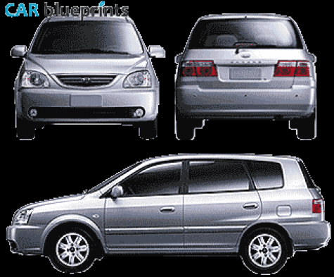 2005 KIA Carens Minivan blueprint