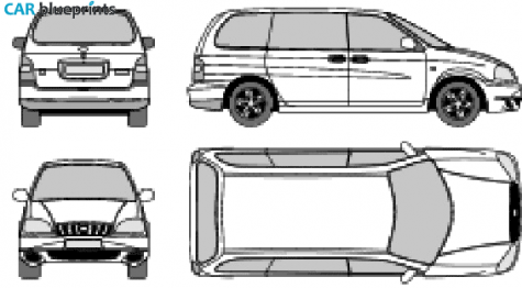 2001 KIA Carnival Minivan blueprint