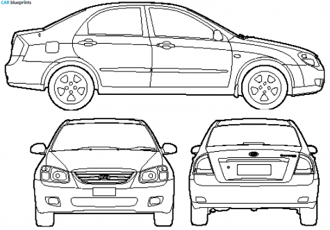 2007 KIA Cerato Sedan blueprint