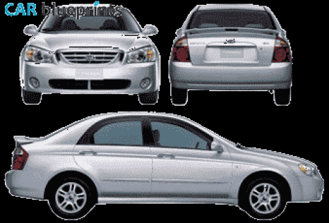 2005 KIA Cerato Sedan blueprint