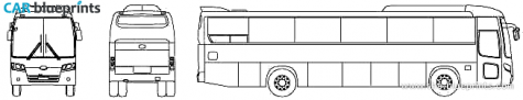 2010 KIA Grandbird Bus blueprint