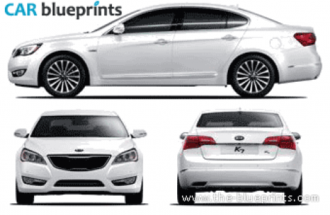 2010 KIA K7 Cadenza Sedan blueprint