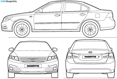 2009 KIA Magentis Sedan blueprint