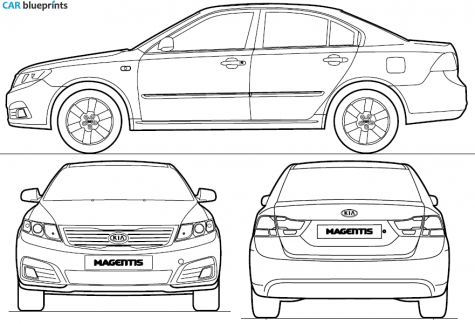 2009 KIA Magentis Sedan blueprint