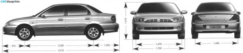 2001 KIA Mentor Sedan blueprint