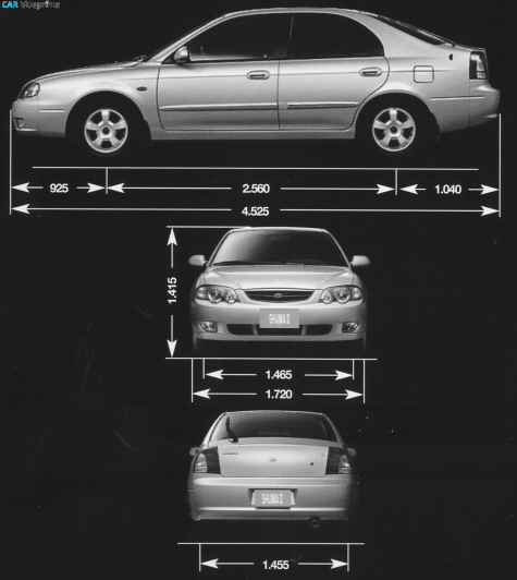 2001 KIA Schuma Hatchback blueprint