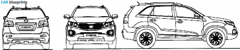 2009 KIA Sorento SUV blueprint