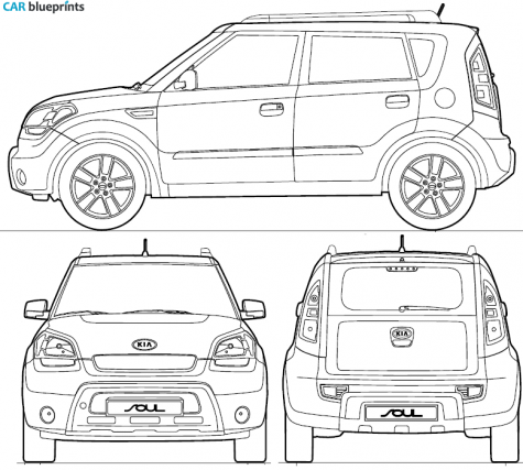 2009 KIA Soul Hatchback blueprint