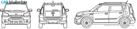 2010 KIA Soul Minivan blueprint