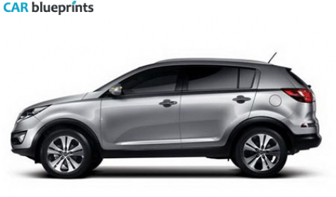 2010 KIA Sportage SUV blueprint