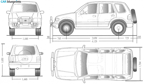 2004 KIA Sportage SUV blueprint