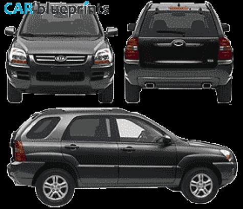 2004 KIA Sportage SUV blueprint