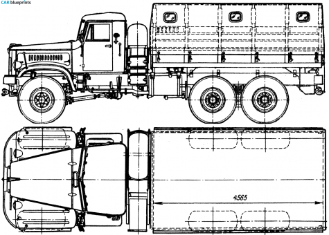 1956 KrAZ 214 Truck blueprint