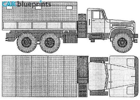 1979 KrAZ 255 B1 6x6 Truck blueprint