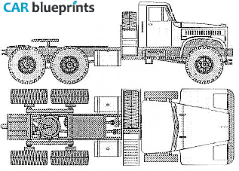 1979 KrAZ 255 W 6x6 Truck blueprint